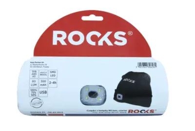 Zimní čepice černá s čelovým LED světlem ROOKS OK-03.3015