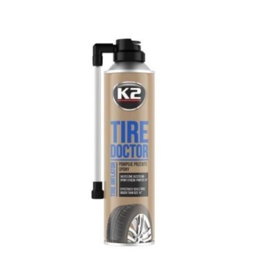 K2 TIRE DOKTOR sprej pro těsnění propíchnutých pneumatik - osobní auta 400ml B310