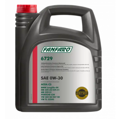 Motorový olej FANFARO 0W-30 5L pro vozy Audi, Škoda a Seat FF6729-5