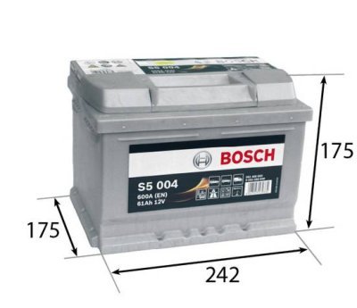 Startovací baterie BOSCH S5 12V 61Ah/600A