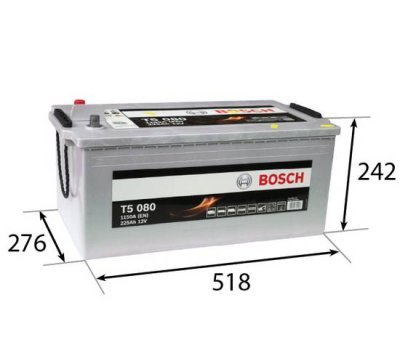 Startovací baterie BOSCH T5 12V 225Ah/1150A