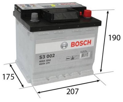 Startovací baterie BOSCH S3 12V 45Ah/400A