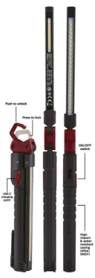 Mehaničarska LED svjetiljka 300/600 LUM, 1600 MAH, FLEX OK-03.3023