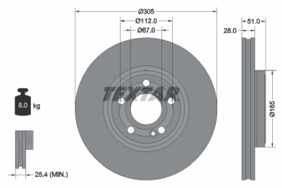 Kočni disk TEXTAR 92323405