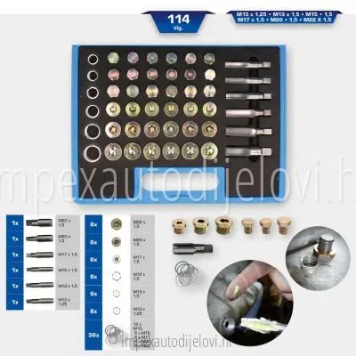 Komplet za popravak, navoj vijka za ispuštanje ulja KS TOOLS BT711300