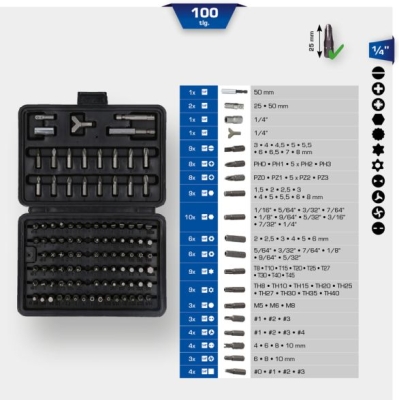 Komplet, umetak odvijača (bitovi) KS TOOLS BT053100