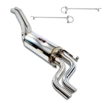 Mid-pipe kit + rear muffler, with "S-Bend" endpipesStd. rear bumper Supersprint 840304