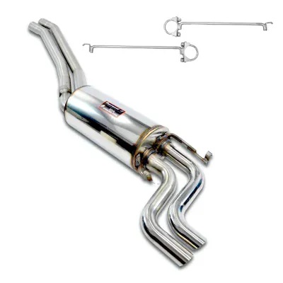 Mid-pipe kit + rear muffler, with "S-Bend" endpipesStd. rear bumper Supersprint 840304