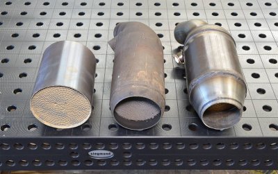Metallic catalytic converter HJS, 100CPSI kit for OEM headers(Weld on connection) Supersprint 044021