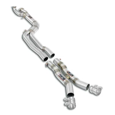 J-Pipe Race PackageDeletes the secondary catalytics + OPFs + mid resonatorAccepts the Std - Oem muffler Supersprint 527710