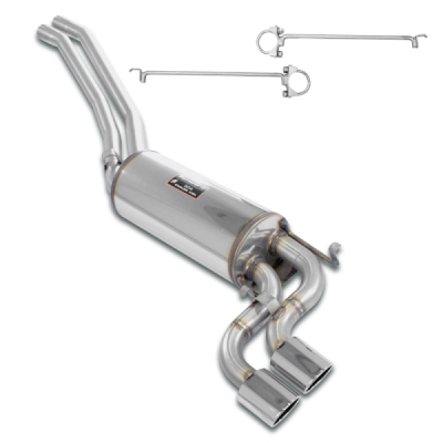 Mid-pipe kit + rear muffler, with "S-Bend" oval tips 90x70Std. rear bumper Supersprint 840327