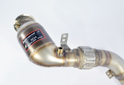 Turbo downpipe kit + Metallic catalytic Right(Replaces primary and secondary catalytics)Accepts the stock tertiary catalytics Supersprint 529221