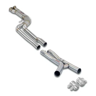 J-Pipe Race PackageDeletes the secondary catalytics + mid resonatorsAccepts the Std - Oem muffler Supersprint 989640