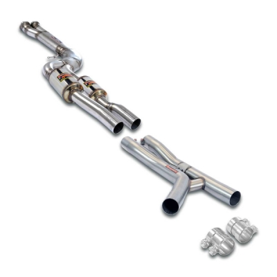 J-Pipe Touring PackageDeletes the secondary catalytics + mid resonatorsAccepts the Std - Oem muffler Supersprint 989650