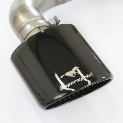 Rear exhaust right - left with valve, endpipes "GT Black" (170x105mm) Supersprint 779835