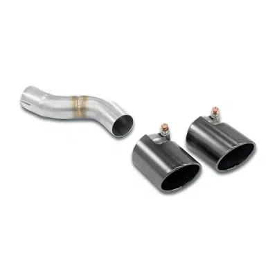 Sada spojovacích trubek, levá + koncovka "Gun Metal Grey" ∅90 mm Supersprint 247476