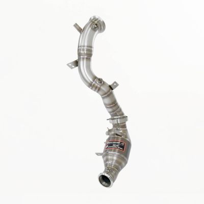 Pravý downpipe s metalickým katalyzátorem (nahrazuje pre-kat + OPF) s přírubami pro senzory Supersprint 725361