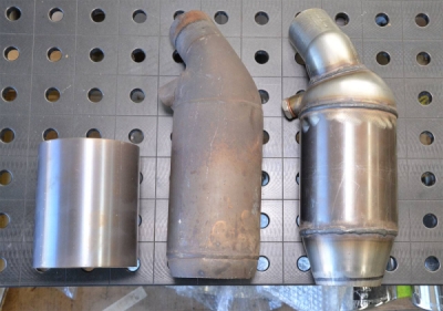 Metallic catalytic converter HJS, 100CPSI kit for OEM headers(Weld on connection) Supersprint 044021