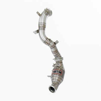 Pravý downpipe s metalickým katalyzátorem (nahrazuje pre-kat + OPF) s přírubami pro senzory Supersprint 725361