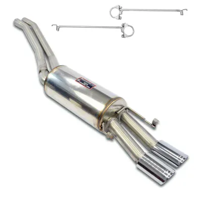Mid-pipe kit + rear muffler, oval tips 90x70For AMG wide body rear bumper Supersprint 840307