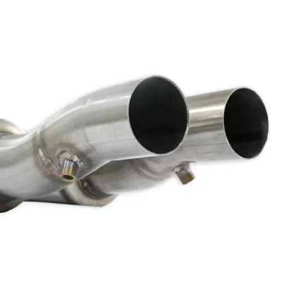 Front exhaust Right - Left + "X-Pipe"Deletes tertiary catalytics and OPF Supersprint 529202