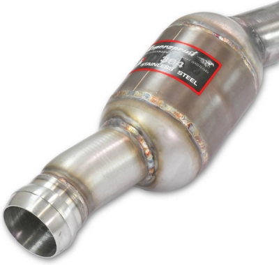 Downpipe levý s metalickým katalyzátorem (nahrazuje pre-kat) pro vozy s pravostranným i levostranným řízením Supersprint 722381