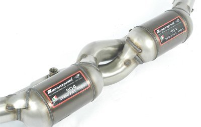 Přední díl výfuku, pravá + levá - s kovovým katalyzátorem, 100CPSI – pro instalaci s originálním koncovým tlumičem Supersprint 243402