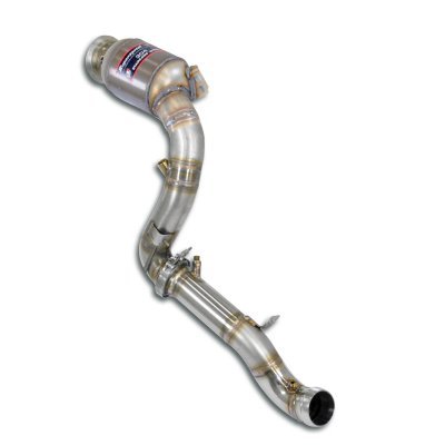 Levý downpipe s metalickým pre-katem (nahrazuje druhý katalyzátor + OPF) Supersprint 725041