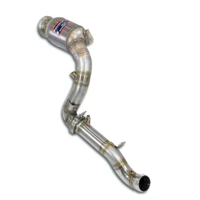 Levý downpipe s metalickým pre-katem (nahrazuje druhý katalyzátor + OPF) Supersprint 725041