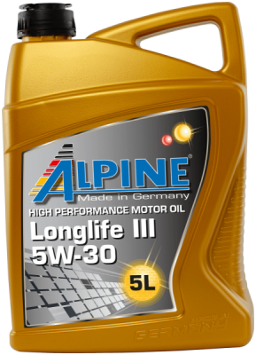 Variklinė alyva ALPINE Longlife III 5W-30, 5L