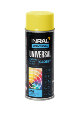 Dažai aerozol. geltoni RAL1018, 39 INRAL UNIVERSAL, 400ml