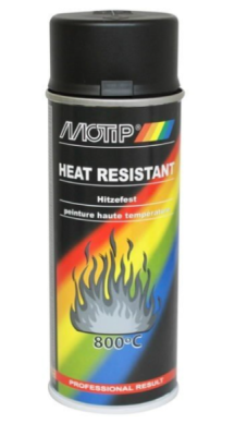 Dažai karščiui atsparūs juodi 400ml. MOTIP Heat resistant