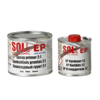 SOLL Epoksidinis gruntas su kietikliu, pilkas 0.75ltr