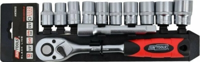 Galvučių rinkinys AWTools AW39011; 1/4"; 14 dalių