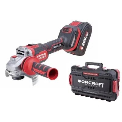 Akumuliatorinis kampinis šlifuoklis (bulgarkė) WORCRAFT CAGS20LI1251B, 20V / 125 mm