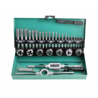 Sriegiklių ir sriegpjovių rinkinys AWTools AW20410, M3–M12, 32 vnt.