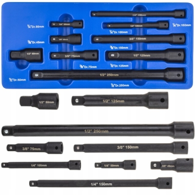 Smūginių prailginimų rinkinys Adler AD-9U / 3511.08 (1/2", 3/8", 1/4" / 9 vnt.)