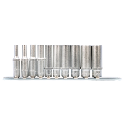 Ilgų 12-kampių galvučių rinkinys ant bėgelio ASTA 542SET10-12 (1/4" / 4-13 mm / 10 vnt.)