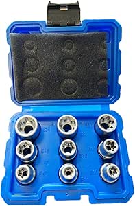 Išorinių E-TORX galvučių rinkinys SATRA S-SE912 (1/2" / E10-E24 / 9 vnt.)