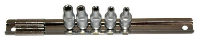 Žvaigždutinių E-Torx galvučių rinkinys ASTA 226SET5 (1/4", E4–E8, 5 vnt.)
