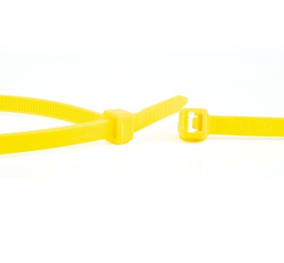 Plastikiniai laidų tvirtinimo dirželiai geltoni 200 × 4,8 mm, 100 vnt.