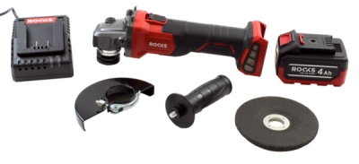 20 V AQ-ONE kampinis šlifuoklis, 125 mm, 8500 aps./min., 1 x 4 Ah rinkinys, įkroviklis, dėklas