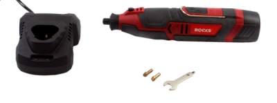12 V AQ-LION tiesinis šlifuoklis 0–32 000 aps./min., 1 x 1,5 Ah rinkinys, įkroviklis