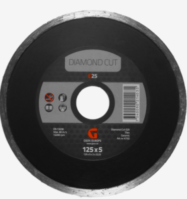 Deimantinis pjovimo diskas 125x5,0x2,0x22,23mm E25