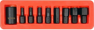 Smūginių šešiakampių (HEX) antgalių rinkinys 1/2" YATO YT-10662 (9 vnt.)