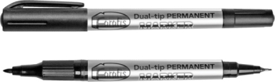 Permanentinis rašiklis dvipusis 0.5-2mm juodas