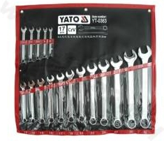 Kombinuotų veržliarakčių komplektas Yato YT-0363, 8–32 mm, 17 vnt.