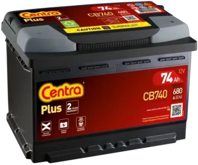 Autobaterie Centra Plus 12V 74Ah 680A CB740
