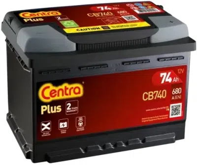 Autobaterie Centra Plus 12V 74Ah 680A CB740