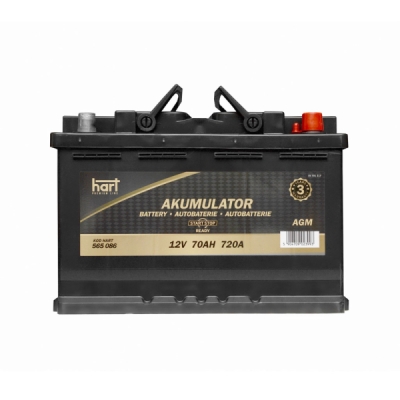 Autobaterie Hart, 12V, 70AH 720A AGM /P+/ PREMIUM